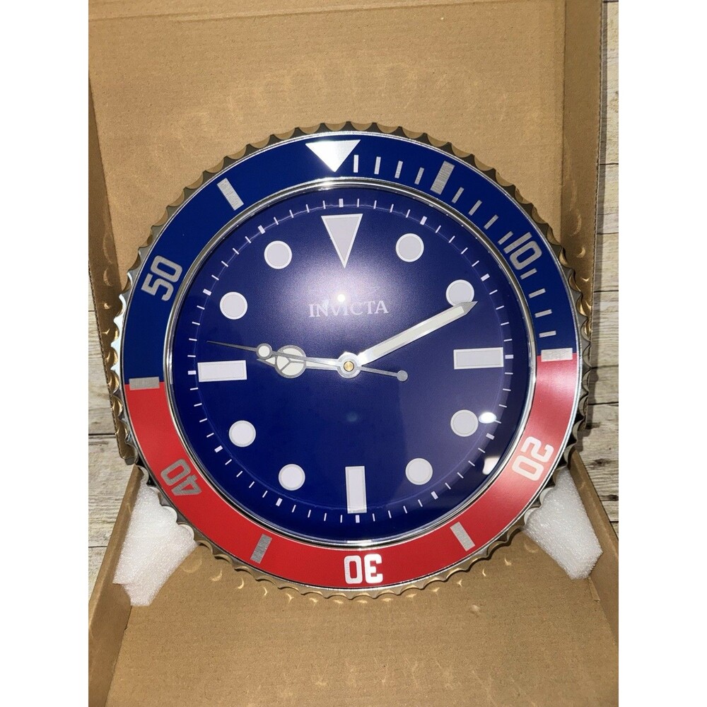 SPRUCE UP THE WALL with Invicta Pro Diver Red & Blue Wall Clock Glows In Dark